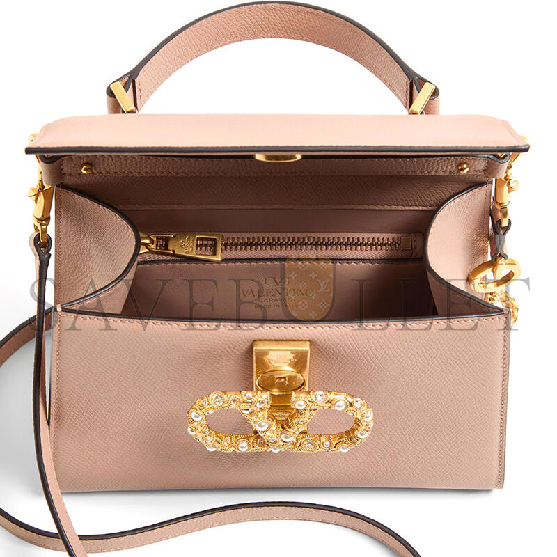 VALENTINO GARAVANI VSLING SMALL HANDBAG IN GRAINY CALFSKIN WITH JEWEL LOGO 7W2B0F53XPW_DYF (22*17*9cm)