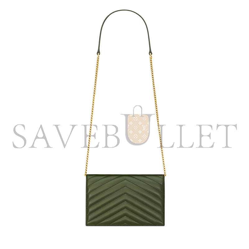 YSL CASSANDRE ENVELOPE CHAIN WALLET IN LAMBSKIN 857605AAA443189 (19*12.5*3.5cm)