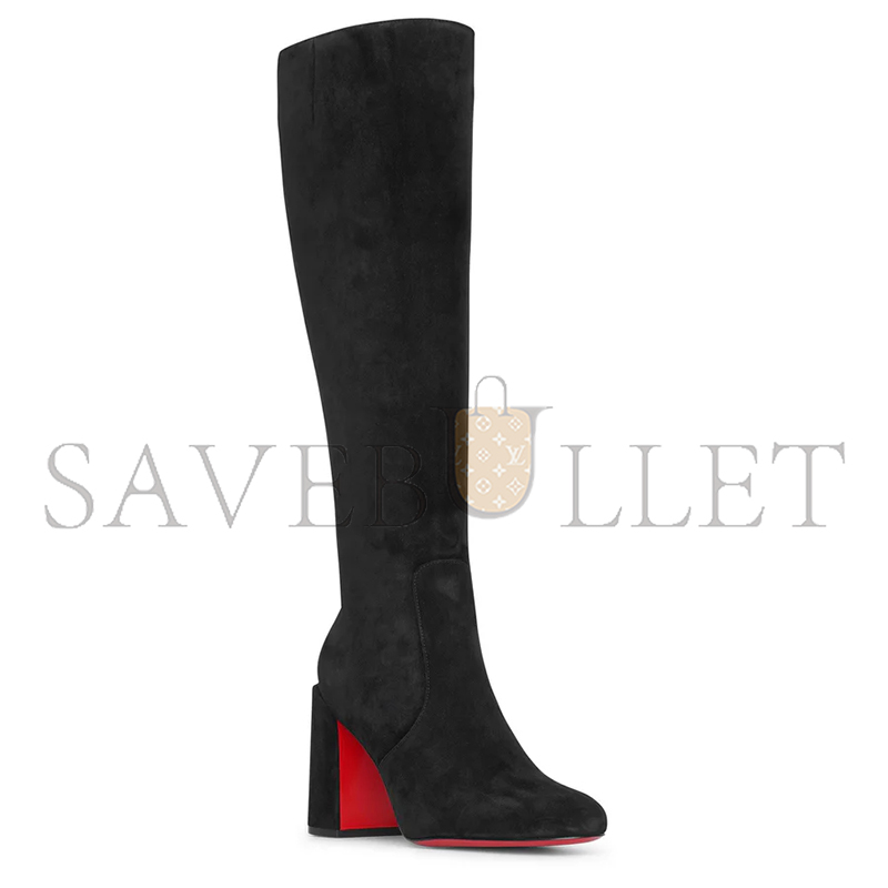CHRISTIAN LOUBOUTIN CAVALIKA 85 BLACK SUEDE BOOTS 