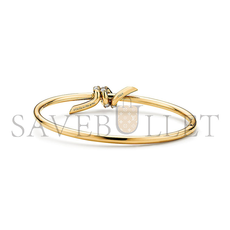 TIFFANY WIRE BANGLE IN YELLOW GOLD WITH DIAMONDS 69526012