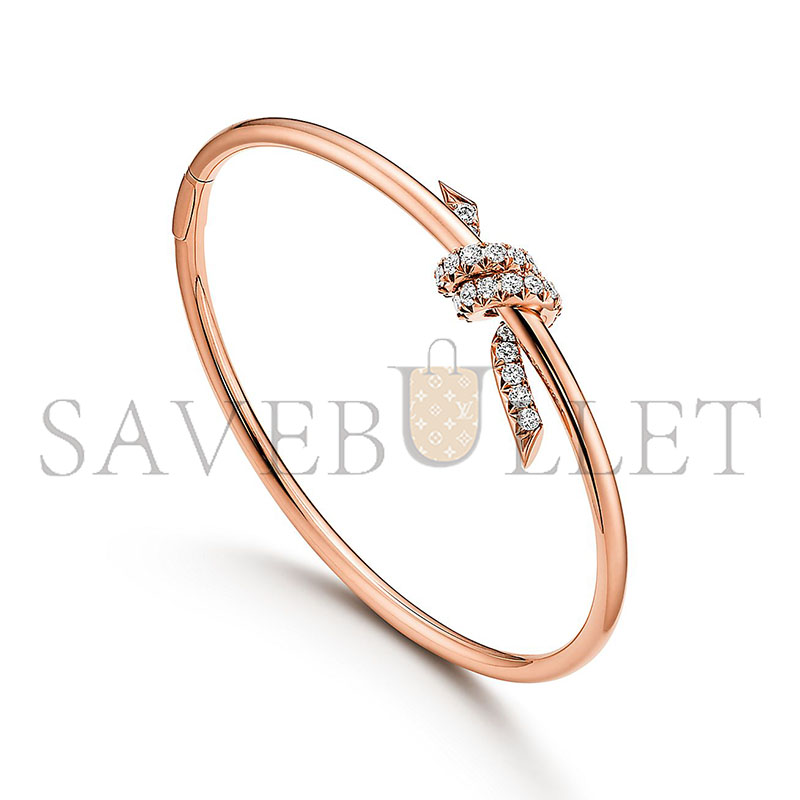 TIFFANY WIRE BANGLE IN ROSE GOLD WITH DIAMONDS 69345034