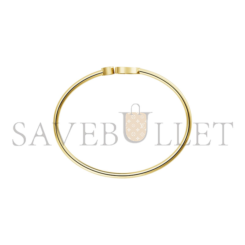 CHOPARD HAPPY HEARTS BANGLE, ETHICAL YELLOW GOLD, DIAMOND, MOTHER-OF-PEARL @857482-0300