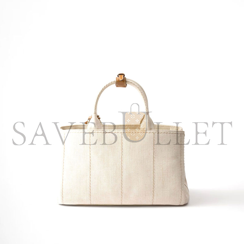 PRADA JARDINIÈRE LARGE LINEN BLEND HANDBAG 1BG554 (33*20*18cm)