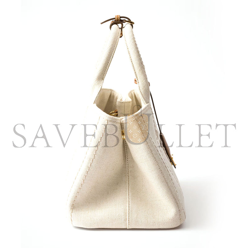 PRADA JARDINIÈRE LARGE LINEN BLEND HANDBAG 1BG554 (33*20*18cm) PRADA JARDINIÈRE LARGE LINEN BLEND HANDBAG 1BG554 (33*20*18cm)