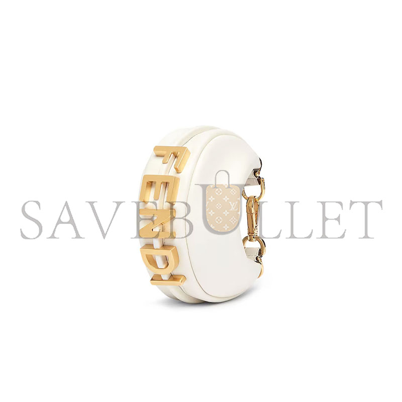 FENDI NANO FENDIGRAPHY WHITE LEATHER CHARM 7AS089A5DYF1HEL (16.5*14*5cm)