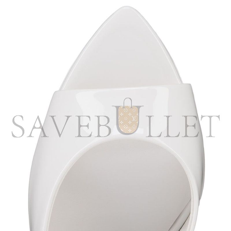 CHRISTIAN LOUBOUTIN MISS Z MULE 100MM OPEN HEEL SANDALS PATENT LEATHER WHITE WOMEN'S 1250970W302