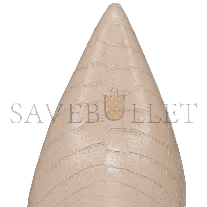 CHRISTIAN LOUBOUTIN SANTIA BOTTA85 MM BOOTS ALLIGATOR EMBOSSED CALF LEATHER AND VEAU VELOURS PEARL WOMEN 32505539062