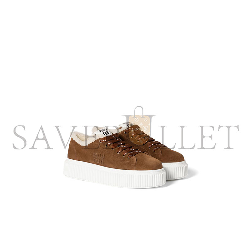 MIU MIU SUEDE AND SHEARLING SNEAKERS 5E389E MIU MIU SUEDE AND SHEARLING SNEAKERS 5E389E