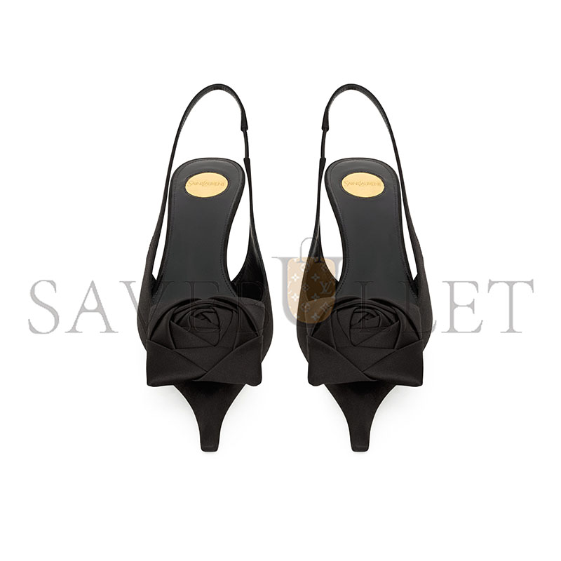 YSL DAKOTA SLINGBACK PUMPS IN SATIN CREPE 8476609QNAG1000 YSL DAKOTA SLINGBACK PUMPS IN SATIN CREPE 8476609QNAG1000