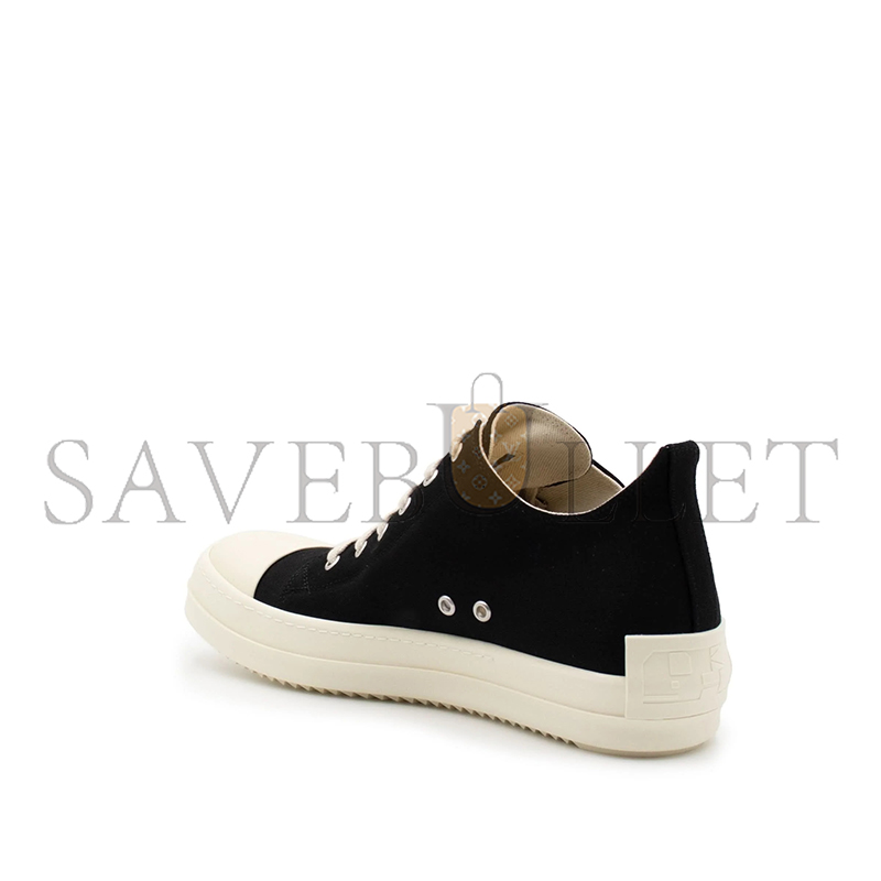 RICK OWENS DRKSHDW TWILL LOW SNEAKER IN BLACK DU21S2802