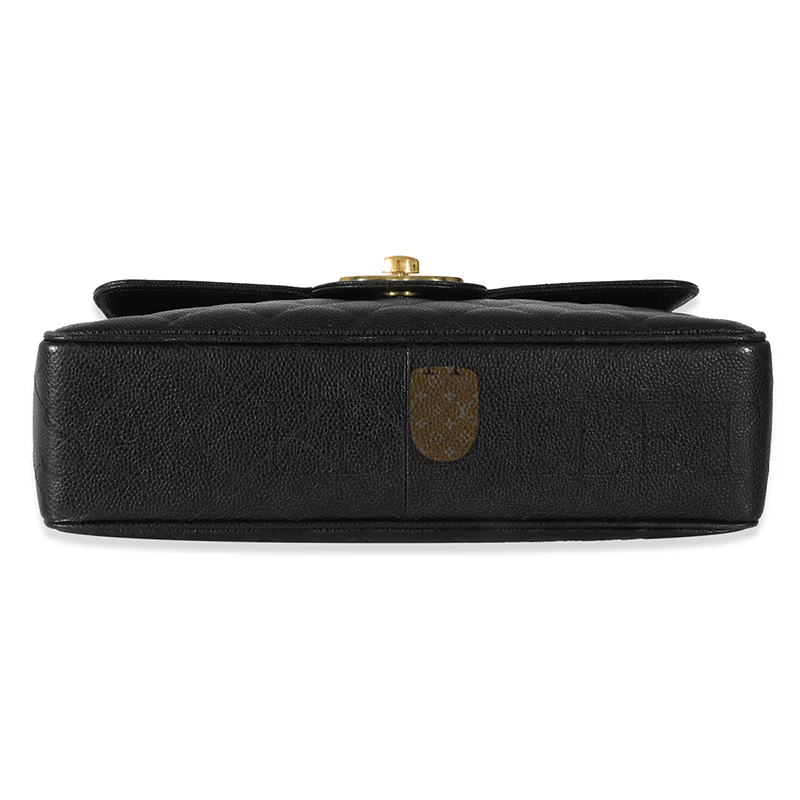 CHANEL VINTAGE BLACK CAVIAR CLASSIC FLAP BAG (34*22*10cm)