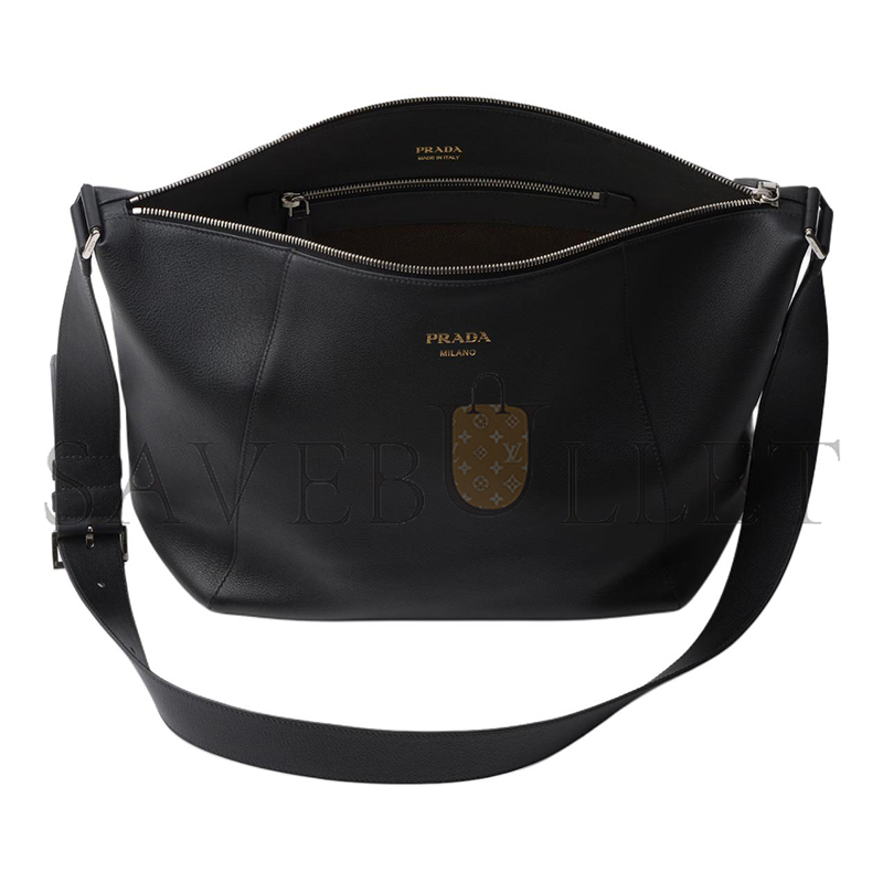 PRADA LOGO-STAMP LEATHER SHOULDER BAG 2VH177 (30*27.5*14cm)