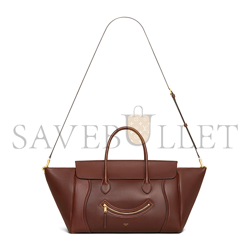 CELINE MEDIUM SMILING NEW LUGGAGE IN SUPPLE SHINY LAMBSKIN 123693GW2.28BK (36*22*16cm)