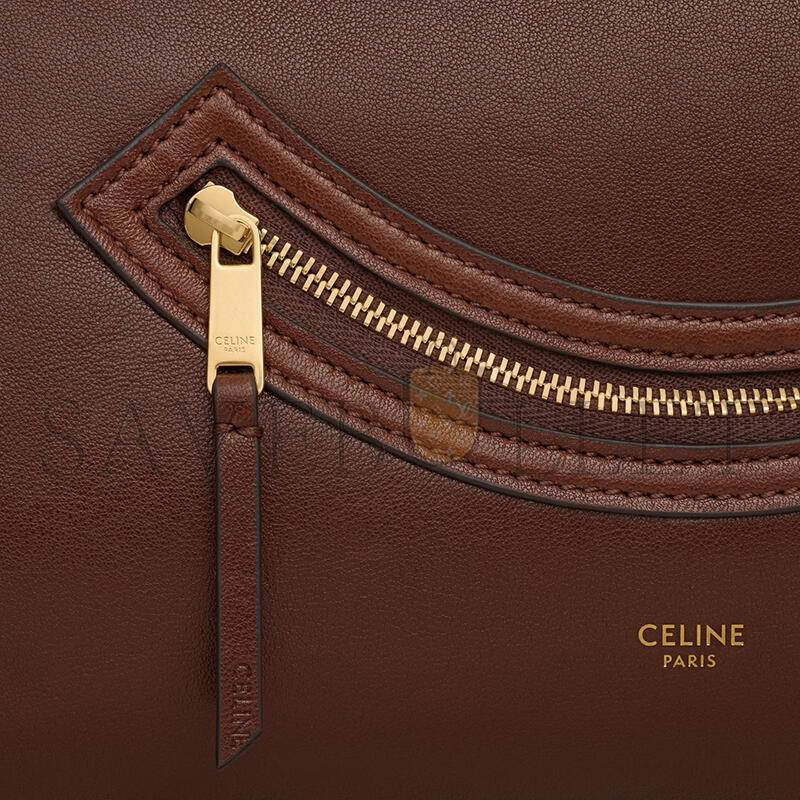 CELINE MEDIUM SMILING NEW LUGGAGE IN SUPPLE SHINY LAMBSKIN 123693GW2.28BK (36*22*16cm)