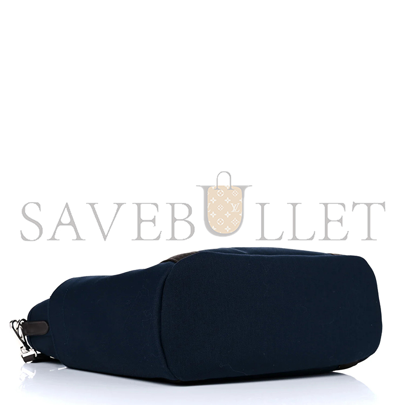 HERMES TOILE SAC DE PANSAGE GROOM BLEU NAVY FEU (38*32*17cm)