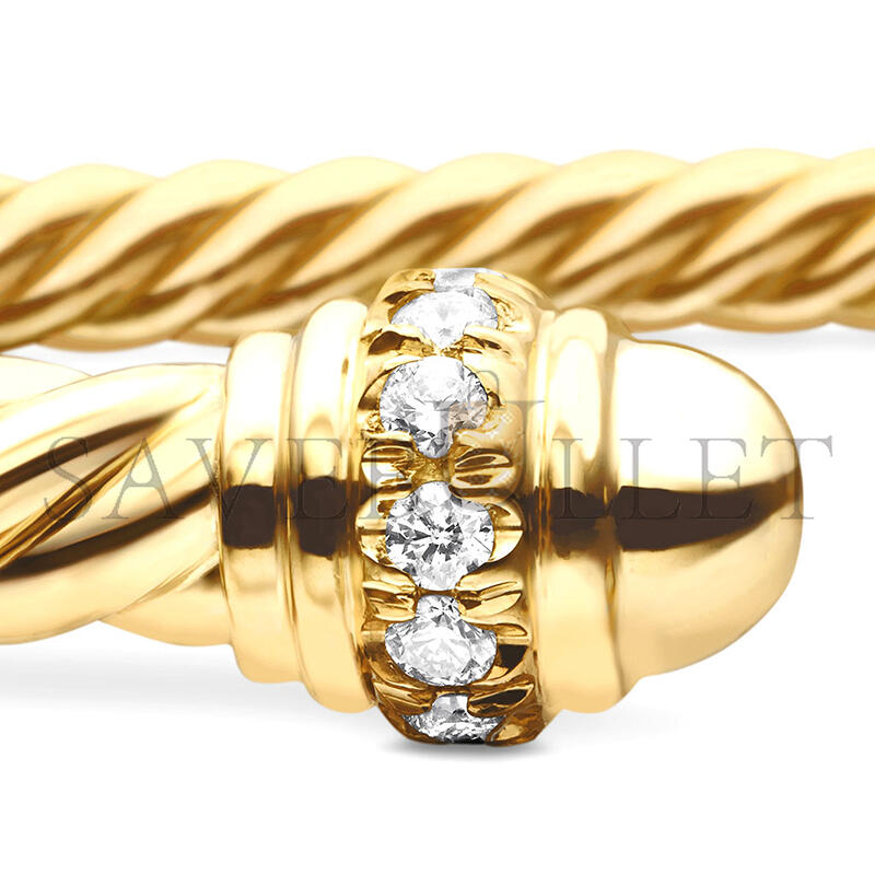 DAVID YURMAN CLASSIC CABLESPIRA BRACELET18K YELLOW GOLD WITH DIAMONDS, 3MM B13769D88ADI
