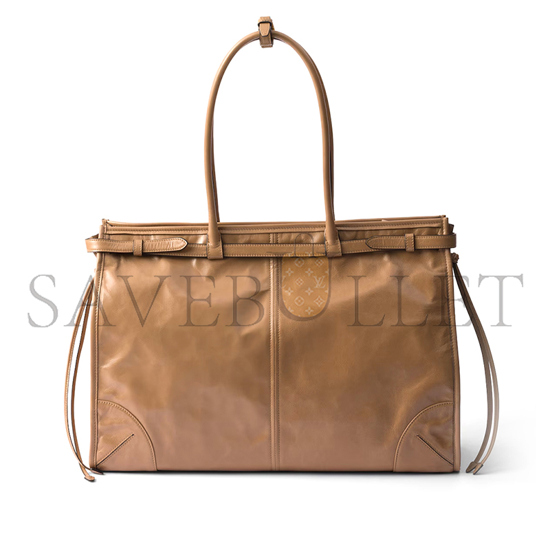 PRADA BONNIE EXTRA-LARGE LEATHER HANDBAG 1BA439 (42*30*12cm)