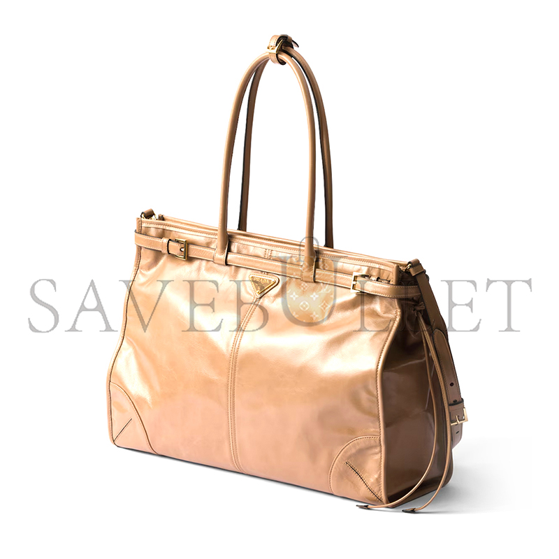 PRADA BONNIE EXTRA-LARGE LEATHER HANDBAG 1BA439 (42*30*12cm)