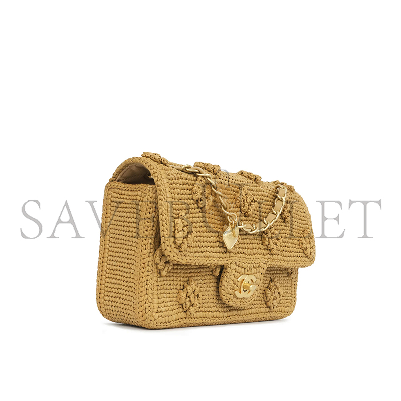 CHANEL SEASONAL RAFFIA FLAP AS4529 (22.5*13.5*7cm)