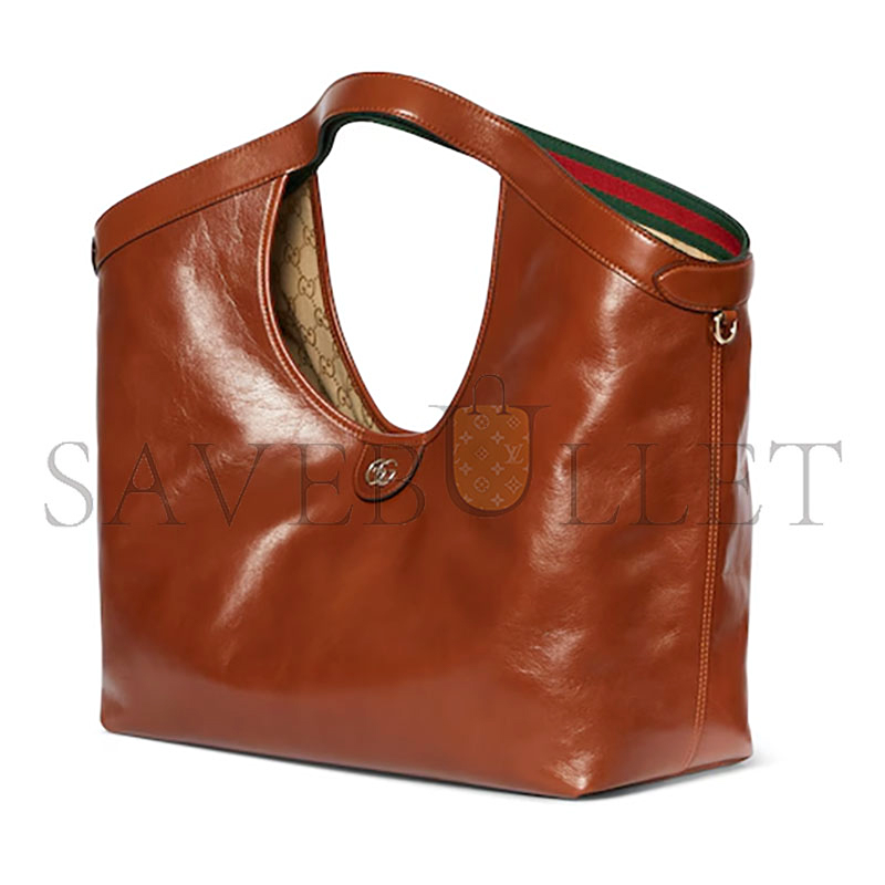 CUCCL GIGLIO LARGE TOTE BAG IN DARK BROWN LEATHER 853971(60*47*16CM)