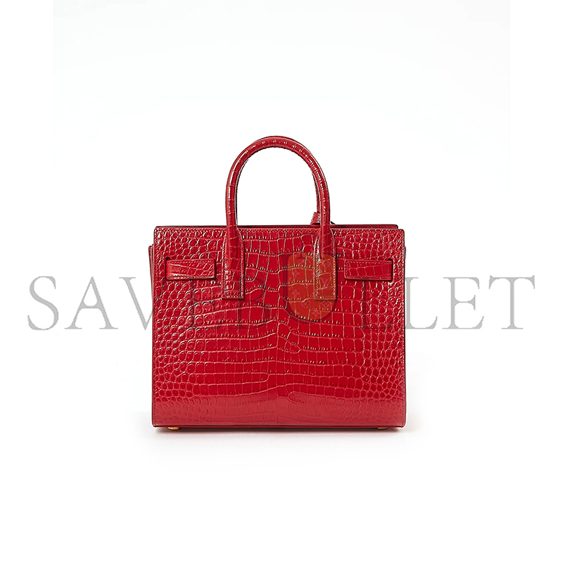YSL RED CROC EMBOSSED NANO SAC DE JOUR BAG 421863 (26*20.5*12.5cm)
