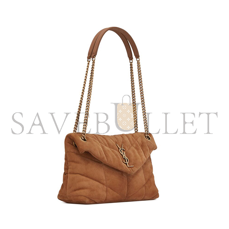YSL PUFFER SMALL IN QUILTED SUEDE 5774761U8377761 (29*17*11cm)