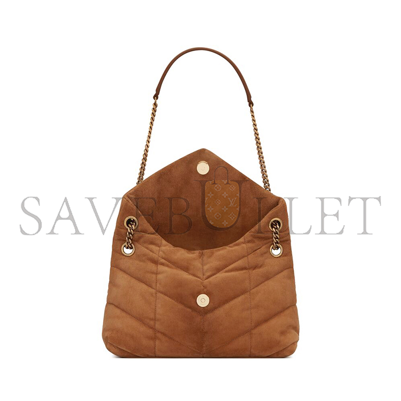 YSL PUFFER SMALL IN QUILTED SUEDE 5774761U8377761 (29*17*11cm)