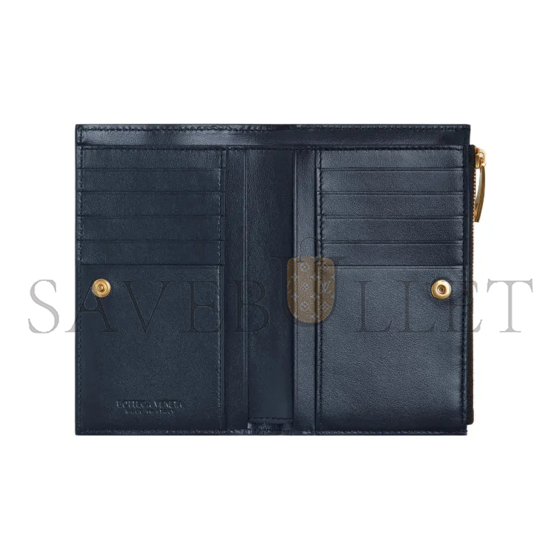 BOTTEGA VENETA MEDIUM INTRECCIATO BI-FOLD ZIP WALLET 667468VCPP28837 (14.5*9.3*2cm)