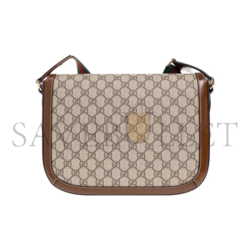 GUCCI HORSEBIT 1955 CANVAS WITH LEATHER SHOULDER BAG 700457 (30*21*7.5cm)