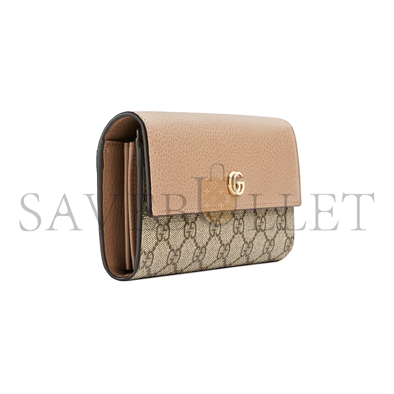 GUCCI GG MARMONT BI-COLOR CONTINENTAL WALLET 456116 (10*19*3.5cm)