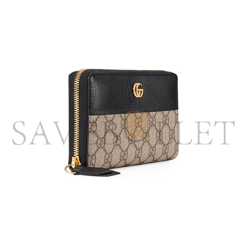 GUCCI GG MARMONT BI-COLOUR ZIP AROUND WALLET ‎456117 (19*10.5*2cm)