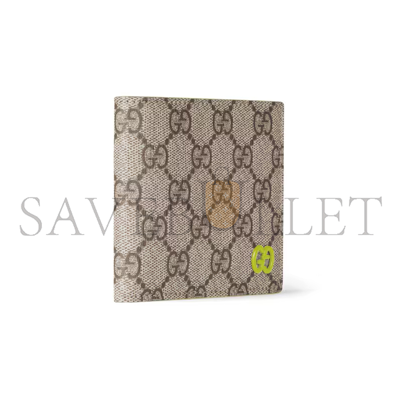 GUCCI ACID GREEN INTERIOR GG BI-FOLD WALLET 768243 (21*9cm)