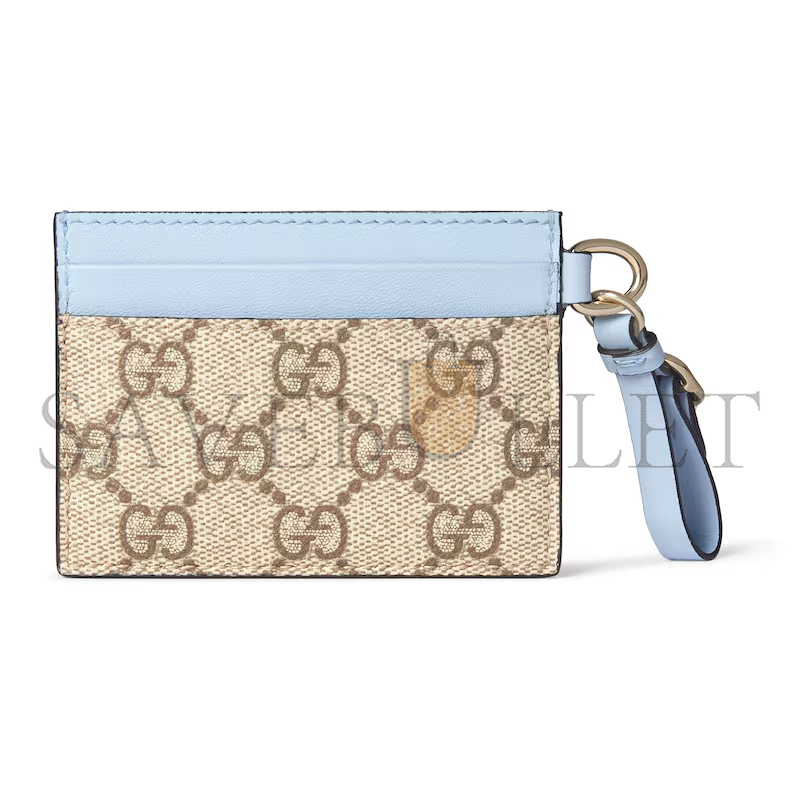 GUCC GG EMBLEM CARD CASE WITH STRAP 819121 (10*7cm) GUCC GG EMBLEM CARD CASE WITH STRAP 819121 (10*7cm)
