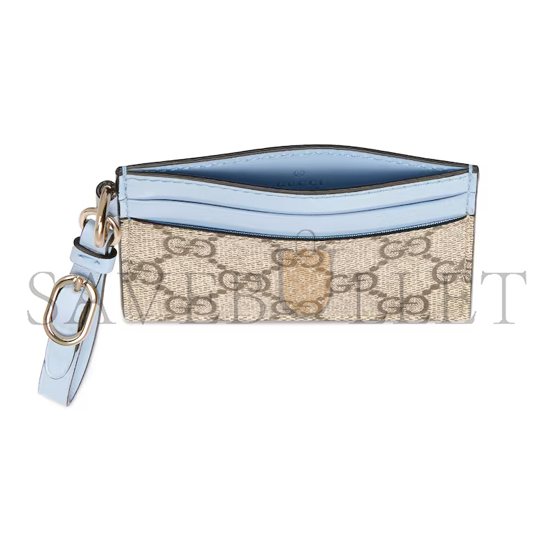 GUCC GG EMBLEM CARD CASE WITH STRAP 819121 (10*7cm) GUCC GG EMBLEM CARD CASE WITH STRAP 819121 (10*7cm)