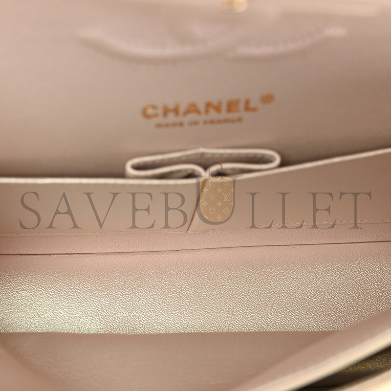 CHANEL IRIDESCENT LAMBSKIN QUILTED MEDIUM DOUBLE FLAP 1404212 (25*15*6cm)