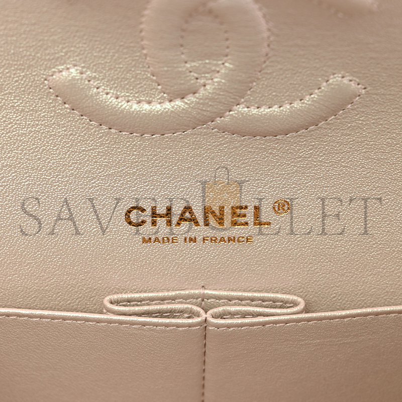 CHANEL IRIDESCENT LAMBSKIN QUILTED MEDIUM DOUBLE FLAP 1404212 (25*15*6cm)