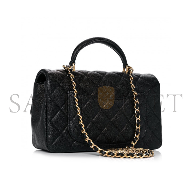 CHANEL CAVIAR QUILTED MINI TOP HANDLE FLAP 1104674 (20*12*7cm)