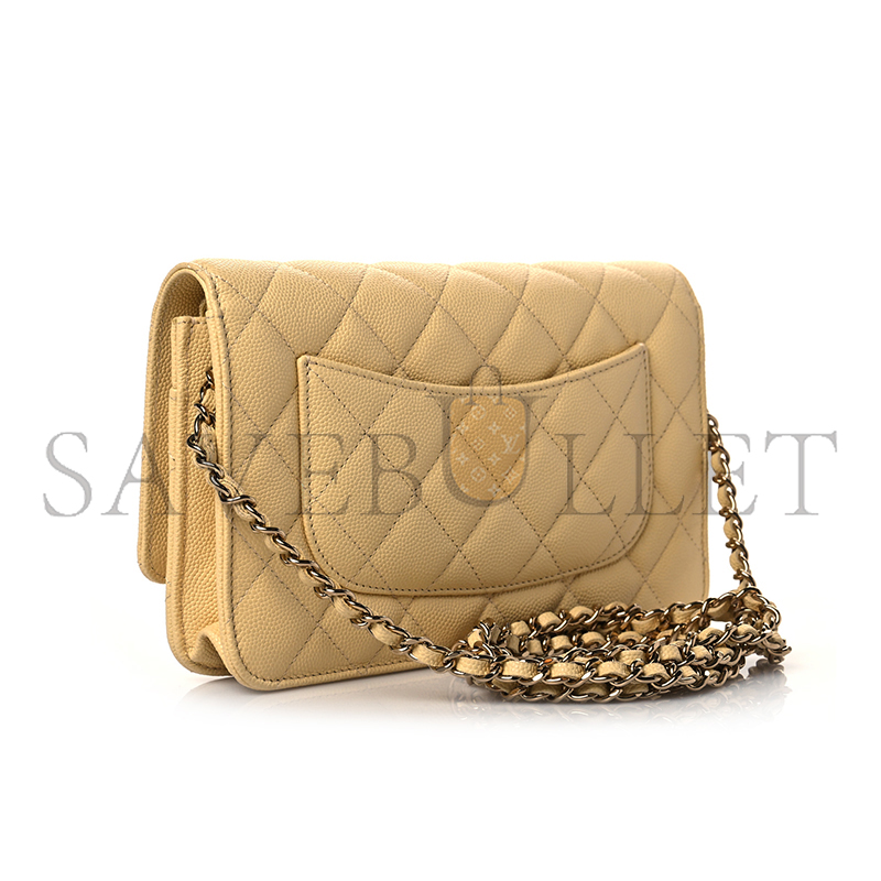 CHANEL CAVIAR QUILTED WALLET ON CHAIN WOC 1081398 (19*11*4cm)