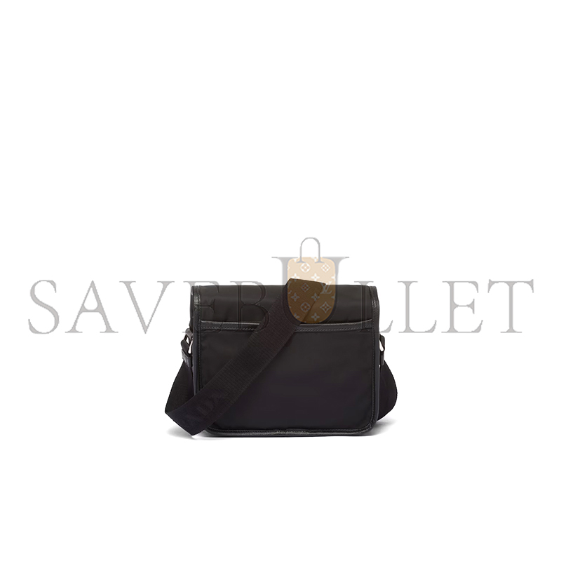 PRADA RE-NYLON AND SAFFIANO LEATHER SHOULDER BAG 2VD034 (22*16*8.5cm) PRADA RE-NYLON AND SAFFIANO LEATHER SHOULDER BAG 2VD034 (22*16*8.5cm)
