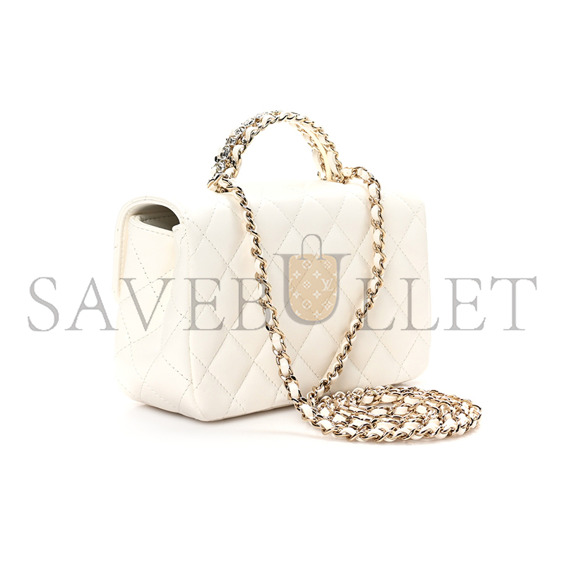 CHANEL MASTER LAMBSKIN QUILTED MINI CRYSTAL TOP HANDLE FLAP AS4140 (18*11.5*6.5cm)