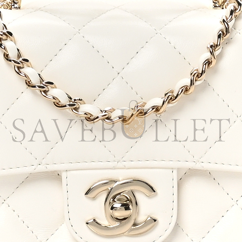 CHANEL MASTER LAMBSKIN QUILTED MINI CRYSTAL TOP HANDLE FLAP AS4140 (18*11.5*6.5cm)