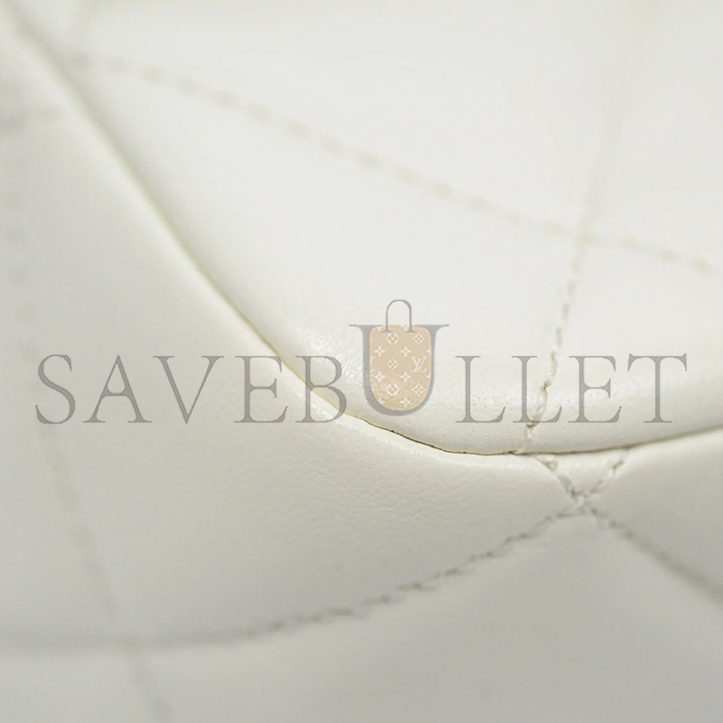 CHANEL MASTER DOUBLE PEARL ADJUSTABLE CHAIN FLAP BAG AS4861 (20.5*13*6.5cm)
