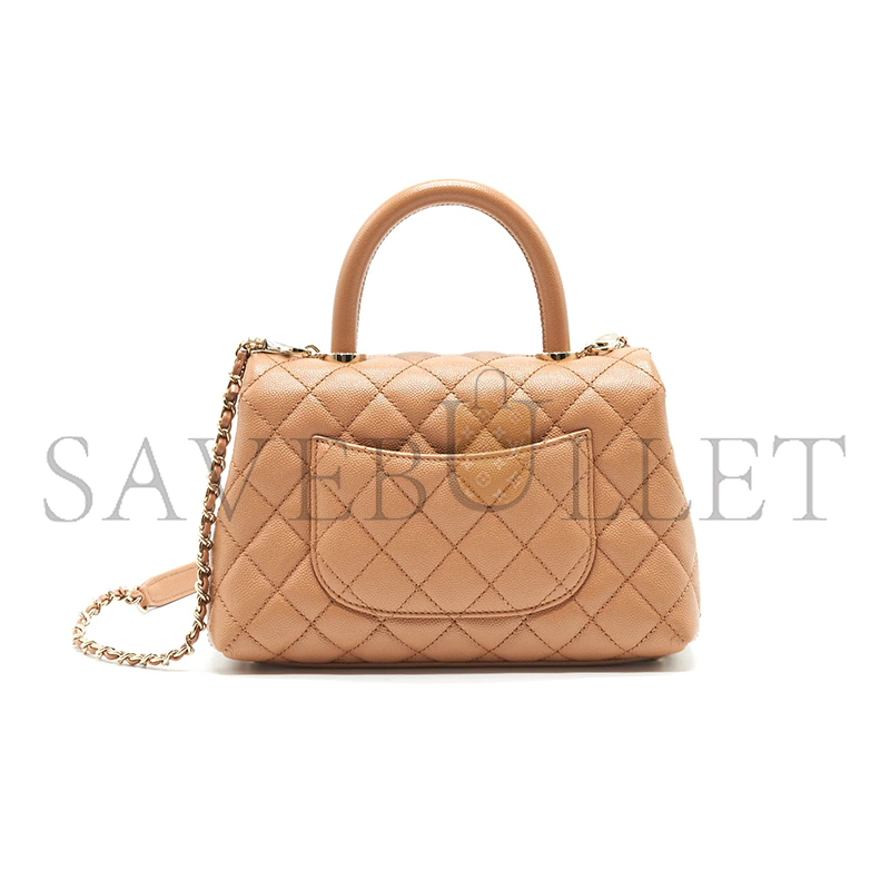 CHANEL MASTER CAVIAR QUILTED MINI COCO HANDLE FLAP BAG A92990 (23*15*9cm)