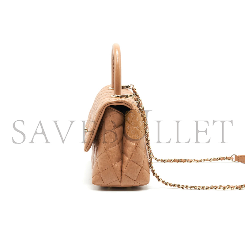 CHANEL MASTER CAVIAR QUILTED MINI COCO HANDLE FLAP BAG A92990 (23*15*9cm)
