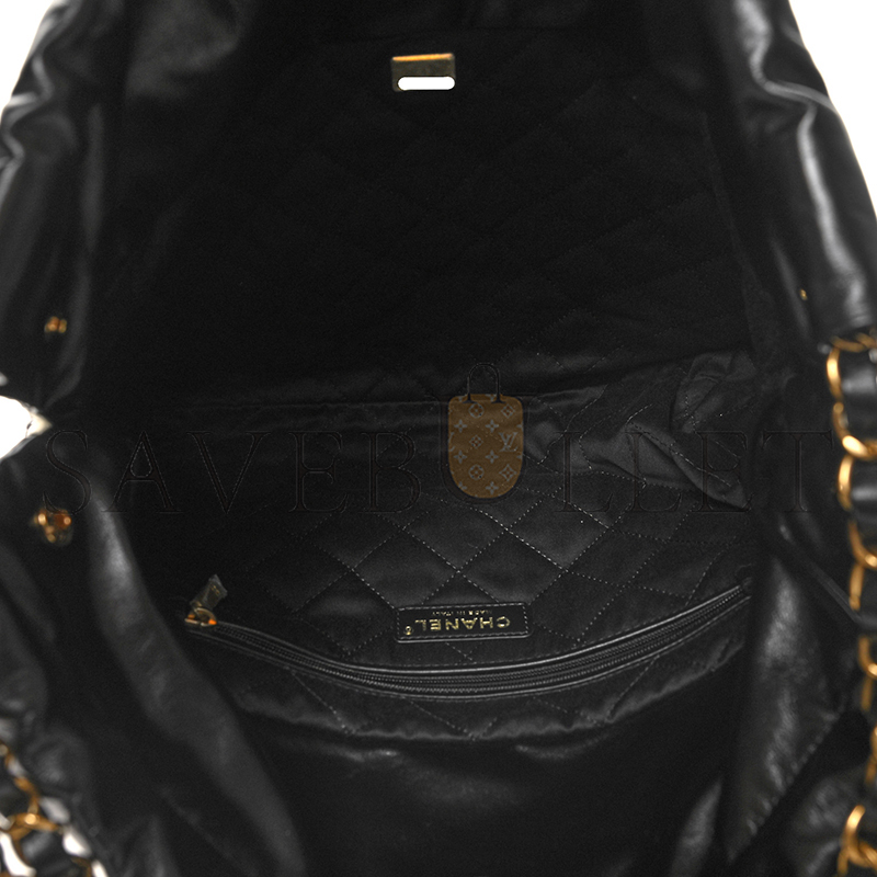 CHANEL MASTER SHINY CALFSKIN STRIPED 22 SMALL HANDBAG AS3260 (37*35*7cm)