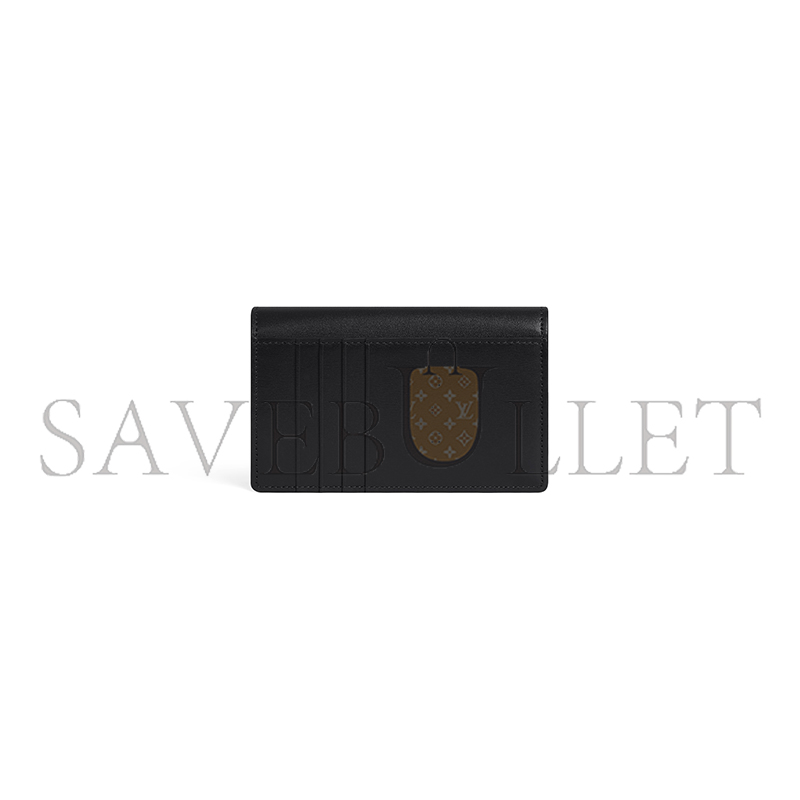 CEINE LONG CARD HOLDER WITH FLAP TRIOMPHE IN SHINY CALFSKIN 10P073DPV.38NO (13*8*1cm)