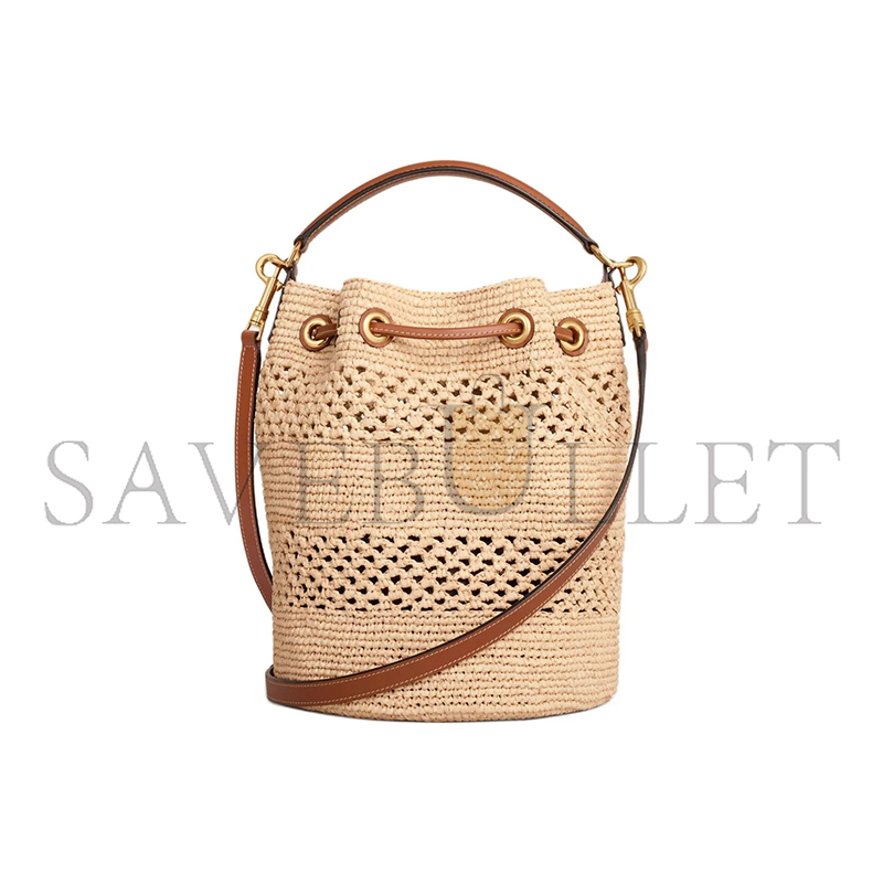 CELINE BUCKET BAG IN CLARA PLANT MATERIALS AND COWHIDE 117862FX8.04LU (25*23*20cm)