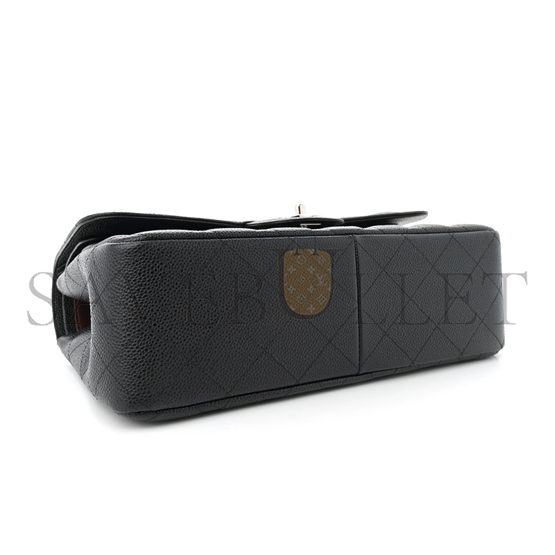 CHANEL MASTER CAVIAR QUILTED JUMBO DOUBLE FLAP BLACK 1633607 (30*20*10cm)