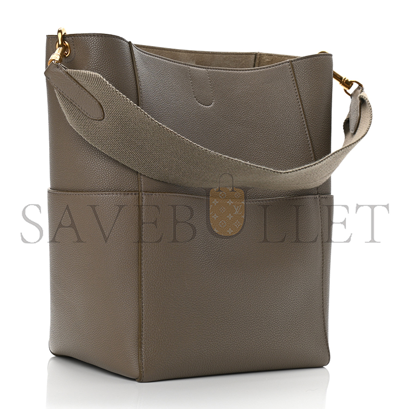 CELINE BUCKET BAG IN SANGLE SEAU PEBBLED CALFSKIN 176593AH4.19EC (33*23*17cm)