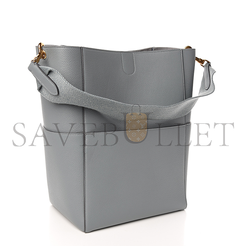 CELINE BUCKET BAG IN SANGLE SEAU PEBBLED CALFSKIN 176593AH4.19EB (33*23*17cm)